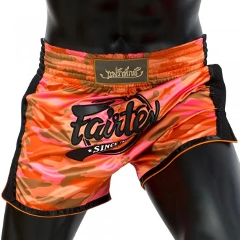 Fairtex BS1711 Шорты Тайский Бокс "Slim" Оранжевый Камуфляж